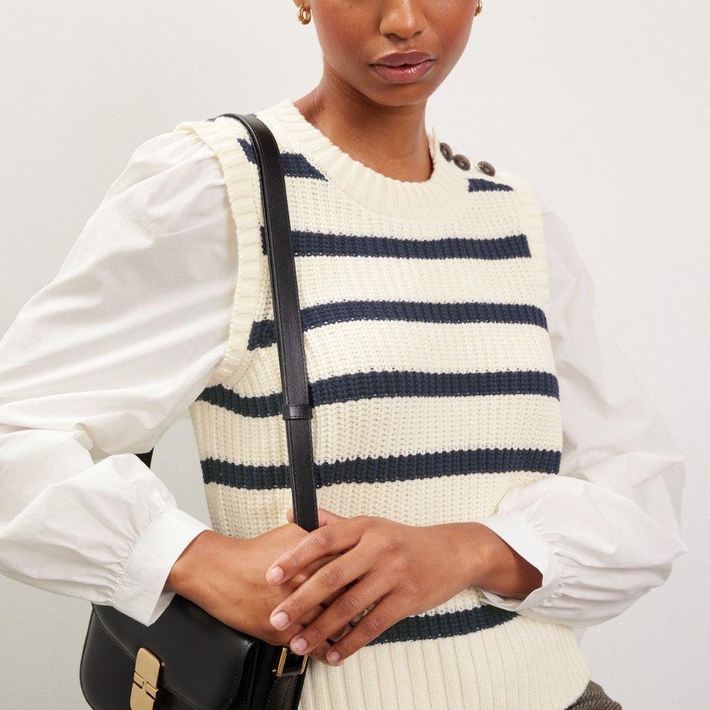 Rails Navy and Cream Striped Sweater Vest - Picture 3 of 9
